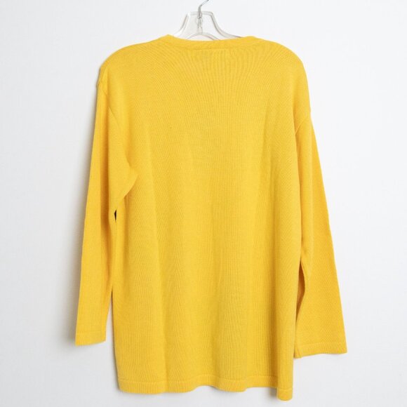 Vintage Iceberg Cat Sweater Yellow Knit Jumper Italy Cartoon Graphic Rave Party - Picture 2 of 12